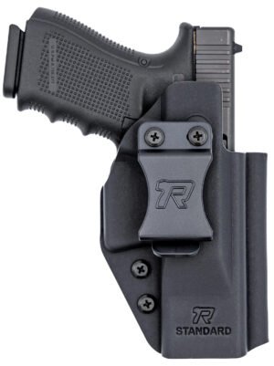 Rounded Gear RGUNVRSLSTNDRDBLK Universal Kydex IWB Black Kydex Belt Clip Fits Standard Sized Handguns Right Hand