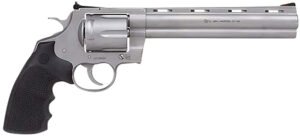 Colt Mfg PYTHONSM8RTS Python  357 Mag/38 Special 6 Shot 8" Bead Blasted Vent Rib Barrel, Cylinder & Frame, Black Rubber Grip, Exposed Hammer