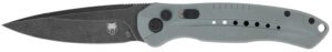 CobraTec Knives GRYDIABLOAUTO Diablo  3.50" Folding Black Stonewashed D2 Steel Blade, 4.75" Gray Textured G10 Scales Handle
