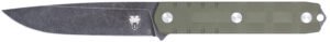 CobraTec Knives CTOWODGDNS Outdoor Warrior 4.50" Fixed Drop Point Plain Stonewashed D2 Steel Blade, 4.75" OD Green Textured G10 Scales Handle