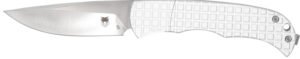 CobraTec Knives CTCLNHRSIL Cyclone Hidden Release 3" OTF Plain Satin D2 Steel Blade, 4" White Aluminum Handle