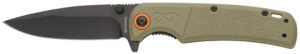 Browning 3220513 Buckmark Slim EDC 3.13" Folding Drop Point Plain Black Oxide D2 Steel Blade, Sage Textured Polymer Handle