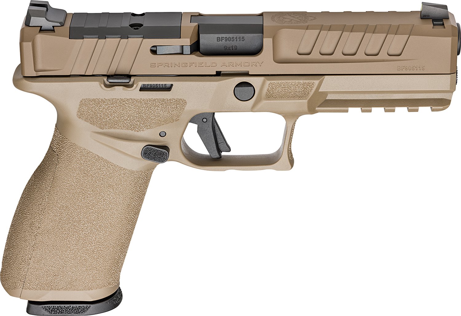 Springfield Armory EC9459FU Echelon 9mm Luger 20+1 4.50" Black Melonite Steel Barrel, Flat Dark Earth Cerakote Optic Ready/Serrated Steel Slide & Polymer Frame w/Picatinny Rail Textured Grip