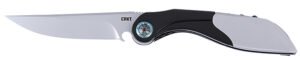 CRKT 5702 Nucleus  3.19" Folding Plain Bead Blasted 12C27 Sandvik Blade, Black/Red G10/SS Handle