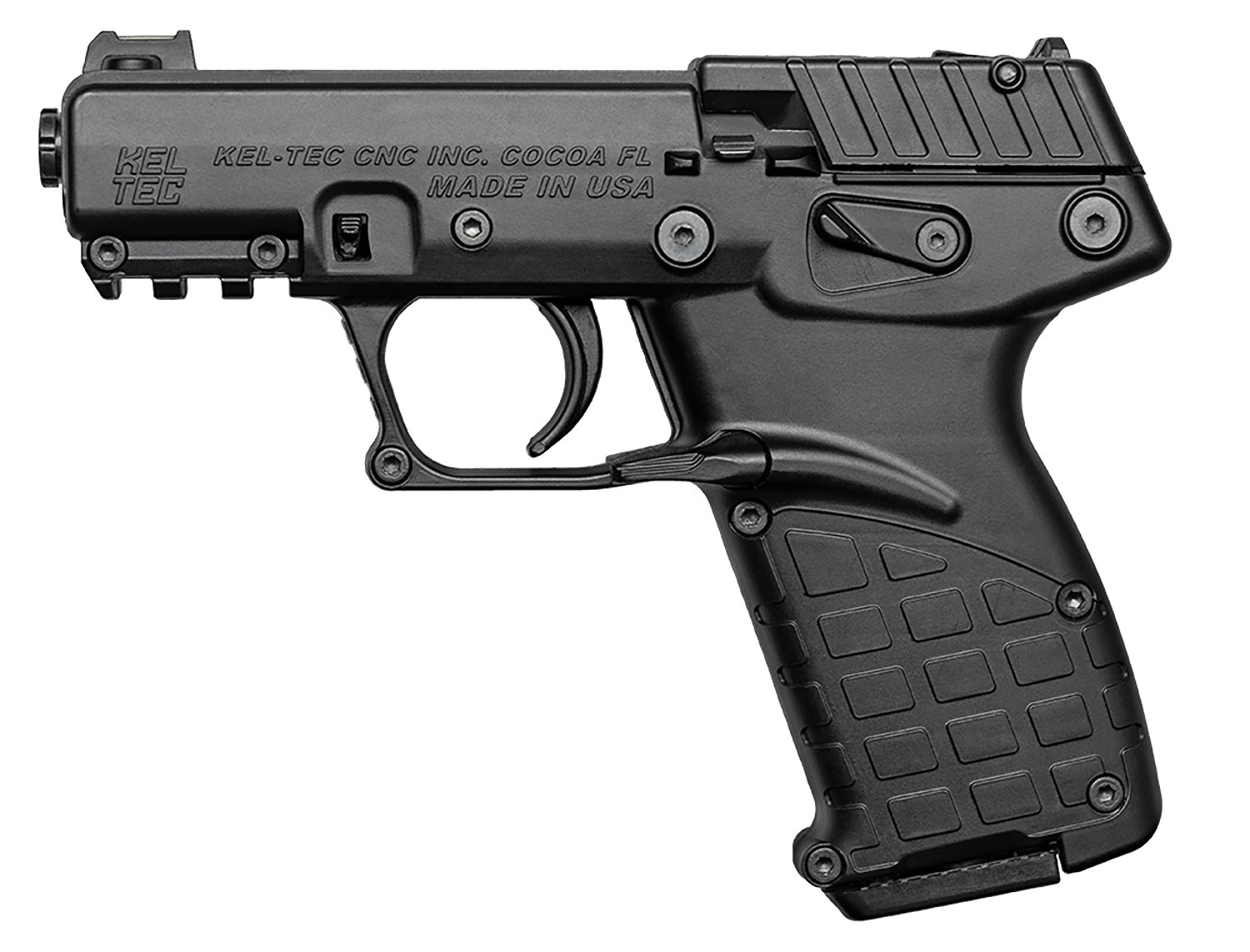 Kel-Tec P17BBLK10 P17 Compact Frame 22 LR 10+1 3.80" Black Threaded Barrel, Black Serrated Slide, Black Polymer Frame w/Picatinny Rail, Textured Grip, Ambidextrous