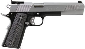 Iver Johnson Arms EAGLEXL45TT Eagle Deluxe 45 ACP 8+1 6" Steel Barrel, Hard Chrome Serrated Steel Slide, Matte Black Steel Frame w/Beavertail, Black/Gray G10 Grip