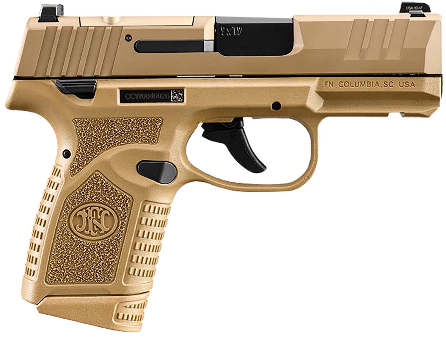 FN 66101423 Reflex MRD 9mm Luger 10+1 3.30" Micro-Compact Frame Flat Dark Earth PVD Optic Ready/Serrated Steel Slide w/Picatinny Rail Stippled Grip Ambidextrous