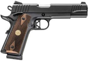 Chiappa Firearms 440211 1911 Superior Full Size 45 ACP 8+1 5" Stainless Steel Barrel, Black Steel Optic Ready/Serrated Slide & Frame w/Beavertail, Walnut Diamond Checkered Grip, RMR/RMSc Footprint