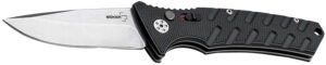 Boker 01BO457 Plus Strike Auto Pocket 3.35" Drop Point Plain Black D2 Steel Blade Aluminum Handle