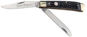 Boker 110824 Trapper 2.0 Clip Point/Spey Plain D2 Steel Blade Black Jigged Bone Handle