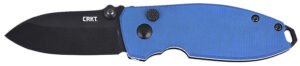 CRKT 2474BD SQUID  EDC 2.27" Folding Plain Stonewashed D2 Steel Blade, Blue Micarta Handle