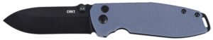 CRKT 2495G SQUID XM 2.95" Folding Plain Black Oxide D2 Steel Blade, Gray G10 Handle