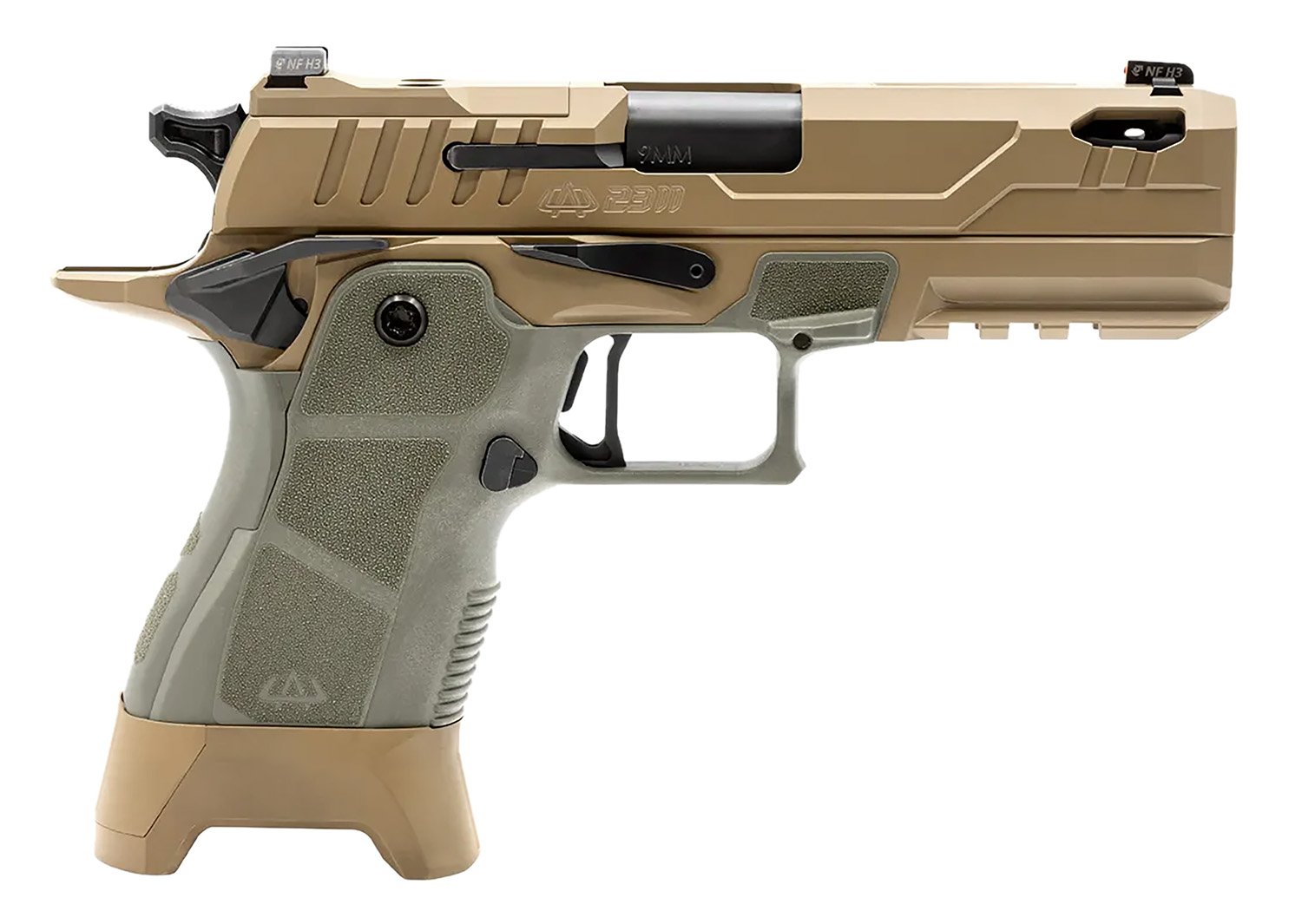 Oa Defense OA2311CPROPLSHDSPRT17 2311 Compact Pro Plus Kit 9x19 17rd 4.25" Black DLC Ported Barrel High Desert Sage Optic Ready 17-4 Stainless Steel Slide High Desert Sage Polymer Grip Ambidextrous
