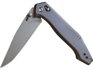 Schrade 1215384   3.40" Folding Drop Point Plain Stainless Steel Blade, Black Aluminum Handle