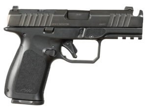 Rost Martin RM1CBLKOSP(COMP) RM1C  9mm Luger 17+1 4" Black Compensated Match Grade Barrel, Black Tenifer Optic Ready/Serrated Steel Slide, Black Polymer Frame w/Picatinny Rail, Textured Grip