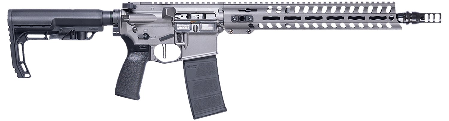 Patriot Ordnance Factory 02049 Minuteman 300 Blackout 30+1 13.75" Black Nitride Barrel/ Tungsten Cerakote Aluminum Receiver Picatinny Rail