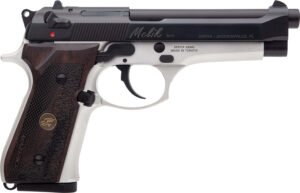 Derya Firearms 10LTTMELIK9TR Melik  9mm Luger 10+1 4.90" Black Melonite Steel Barrel, Black Melonite Serrated Steel Slide, Silver Anodized Aluminum Frame, Dark Walnut Grip