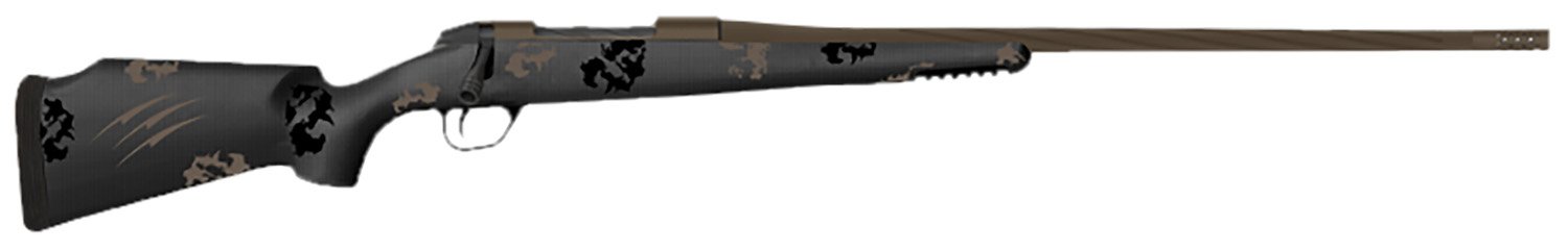 Fierce Firearms TWTROG7PRC22BT Twisted TI Rogue 7mm PRC 22" Black Cerakote Steel Threaded Barrel, Black Cerakote Drilled & Tapped Titanium Receiver, LR Negative Comb Trophy Camo Carbon Fiber Stock