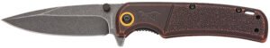 Browning 003220581 Buckmark  EDC Slim 3.13" Folding Drop Point Plain Black Stonewashed D2 Steel Blade, Bronze Stonewashed Polymer Handle