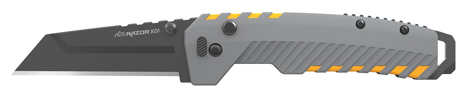 Outdoor Edge XDS230AC Razor XD2 3" Folding Plain 420J2 SS Blade Gray/Yellow