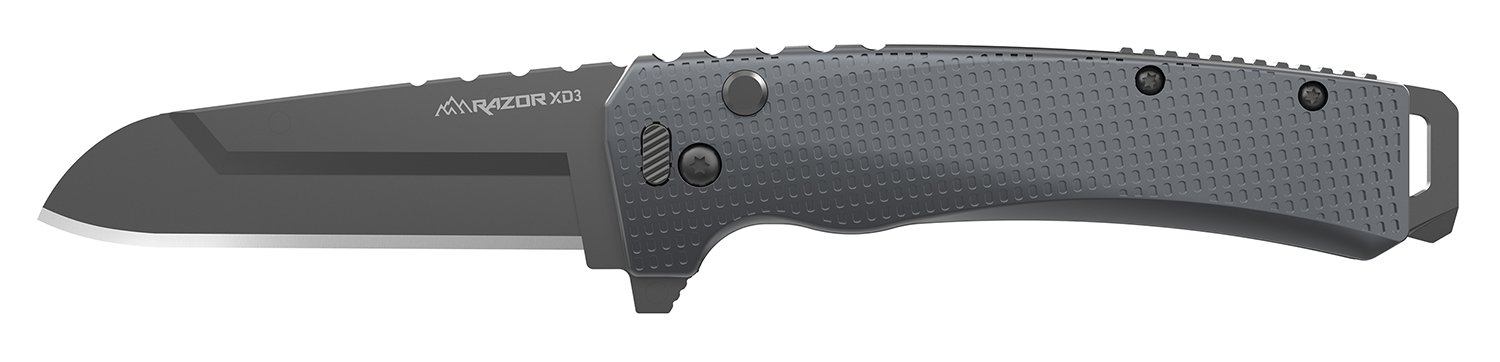 Outdoor Edge XDS330AC Razor XD3 3" Folding Plain 420J2 SS Blade Charcoal