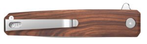 Outdoor Edge PL1C Peleus  3.10" Folding Clip Point Plain Black Oxide 8Cr13MoV SS Blade Wood G10 Handle