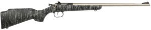 Crickett KSA2444 Gen2  Youth 22 LR 1rd 16.13" Stainless Single Shot Barrel, Stainless Steel Receiver, Black w/White Webbing Fixed Synthetic Stock