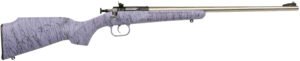 Crickett KSA2445 Gen2 Youth 22 LR 1rd 16.13" Stainless Single Shot Barrel, Stainless Steel Receiver, Purple w/Black Webbing Fixed Synthetic Stock