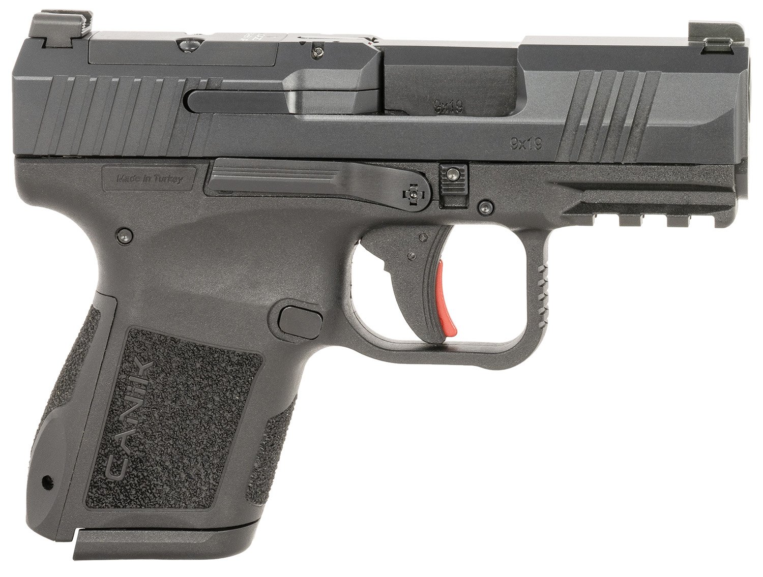 Canik HG7651CAN Mete MC9 *CA Compliant Micro-Compact Frame 9mm Luger 10+1 3.18" Steel Barrel, Black Cerakote Optic Ready/Serrated Steel Slide, Black Polymer Frame w/Picatinny Rail, Textured Grip