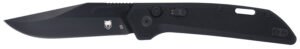 CobraTec Knives CTNAJBLK Naja  3.50" Folding Plain Black Powder Coated D2 Steel Blade, 4.75" Black G10 Scales Handle