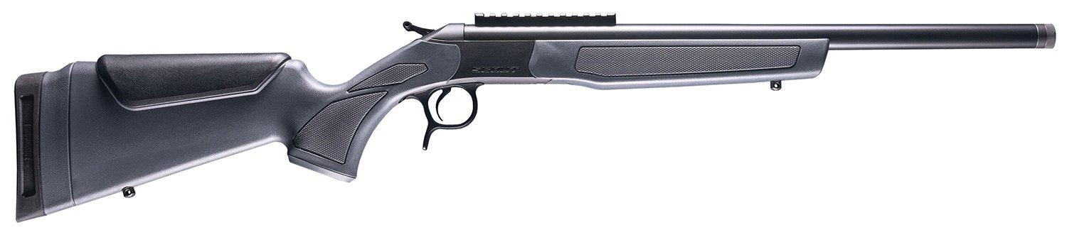 CVA CR4441 Scout 400 Legend 1rd 20" Blued Threaded Barrel, Blued Picatinny Rail Receiver, Stealth Gray Fixed Synthetic Stock