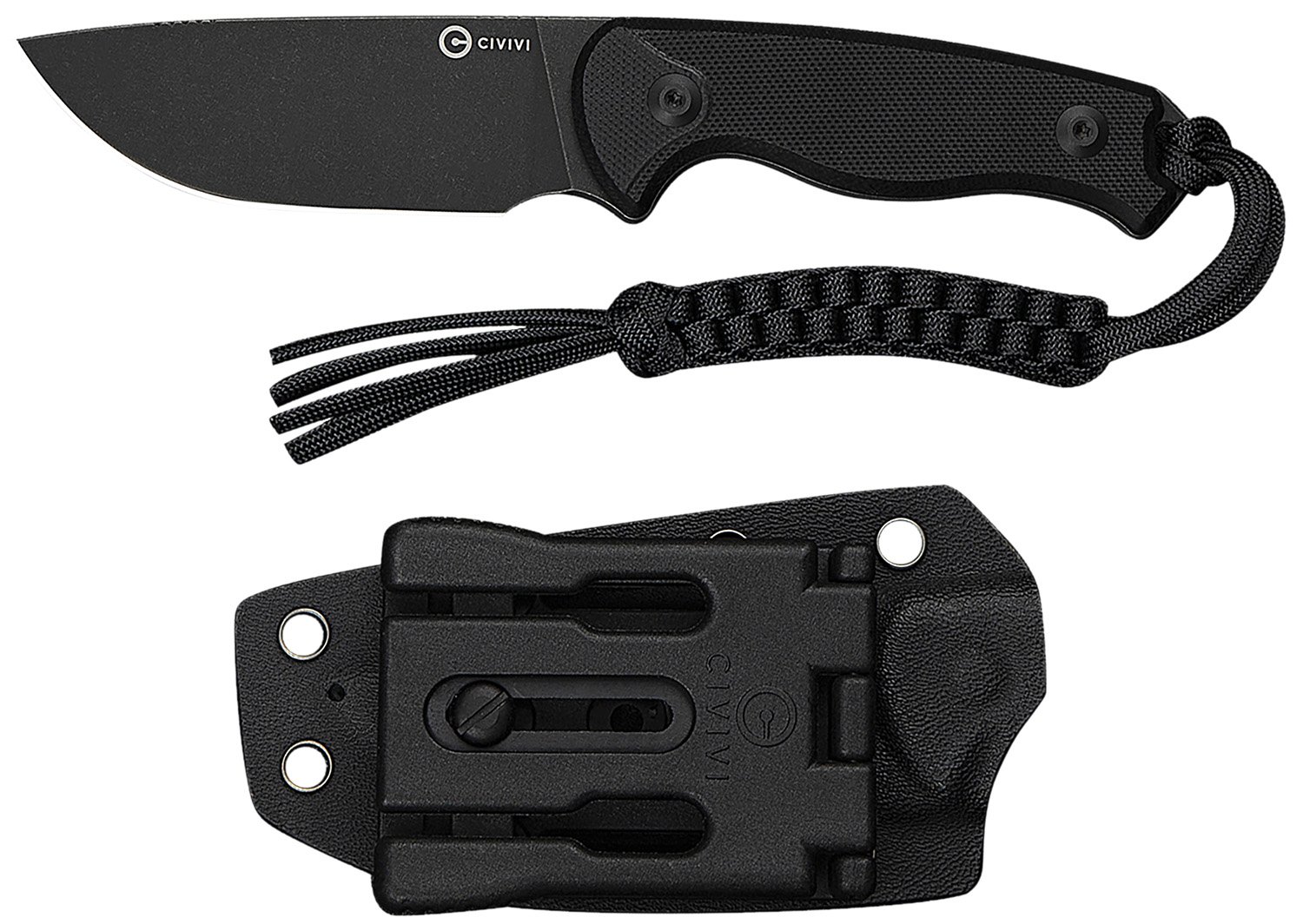 Civivi Knives C23094-1 Timberbark 3.20" Fixed Drop Point Plain Black Stonewashed 14C28N Steel Blade, 3.69" Black Textured G10 Handle