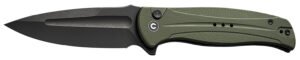 Civivi Knives C23053-2 Incindie  3.48" Folding Spear Point Plain Black Stonewashed 14C28N Steel Blade, OD Green Textured G10 Handle