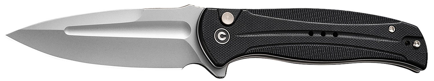 Civivi Knives C23053-3 Incindie 3.48" Folding Spear Point Plain Stonewashed 14C28N Steel Blade, Black Textured G10 Handle