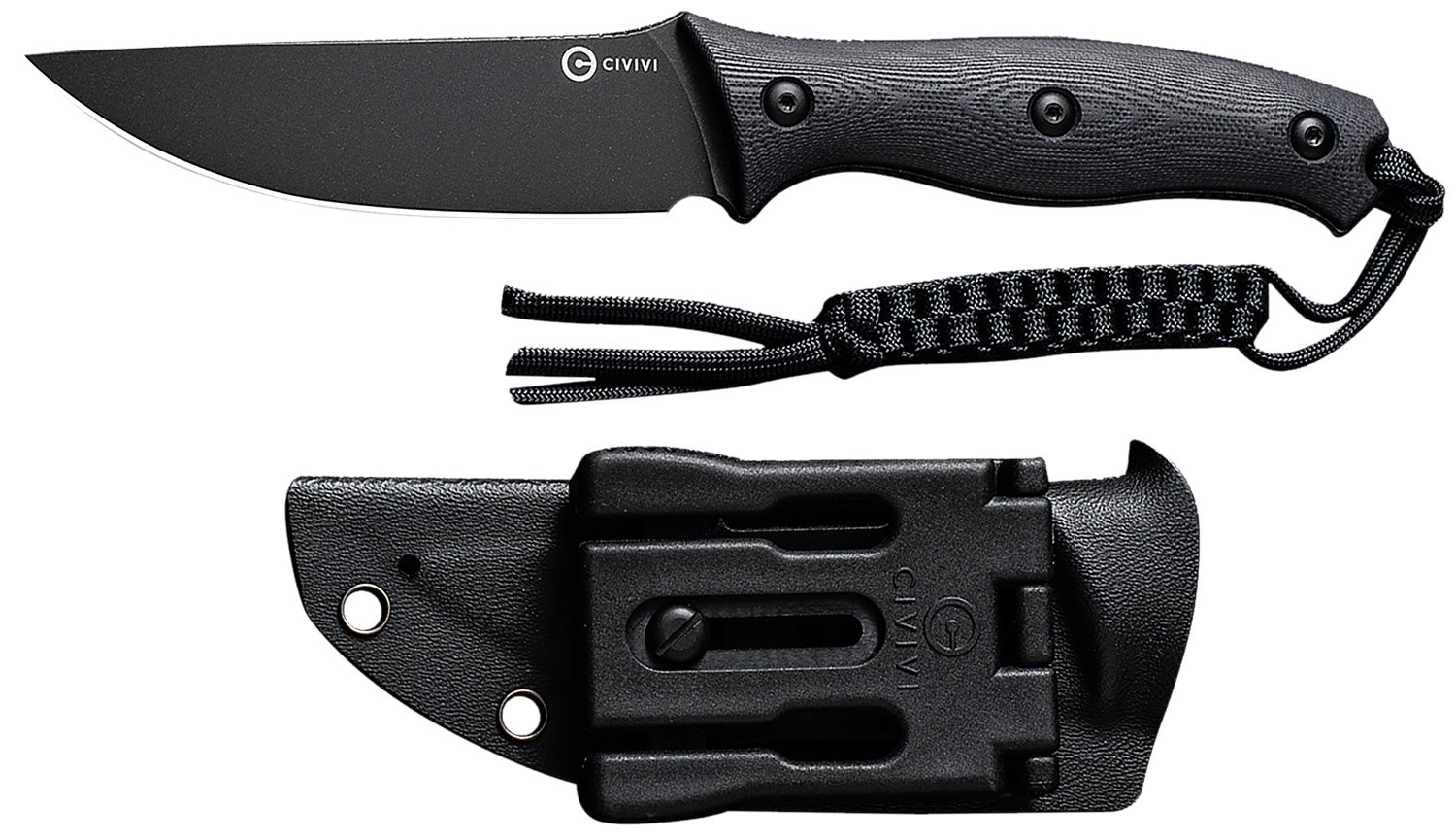 Civivi Knives C23041-1 Stormridge 3.92" Fixed Straight Back Plain Black Stonewashed Nitro-V Steel Blade, Black Textured G10 Handle