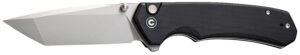 Civivi Knives C19059C-1 Brazen  3.46" Folding Tanto Plain Stonewashed D2 Steel Bladen Black Textured G10 Handle