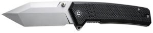 Civivi Knives C23024-1 Bhaltair  3.98" Folding Tanto Plain Stonewashed 14C28N Steel Blade, Black Textured G10 Handle