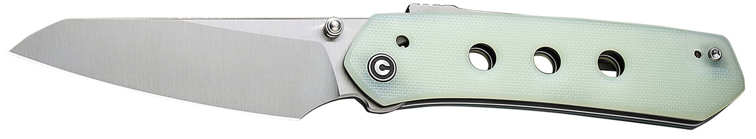 Civivi Knives C22036-2 Vision FG 3.54" Folding Tanto Plain Satin Nitro-V Steel Blade, Natural G10 Handle