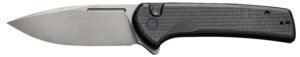 Civivi Knives C21006-1 Conspirator  3.48" Folding Plain Gray Stonewashed Nitro-V Steel Blade, Black Textured Micarta Handle