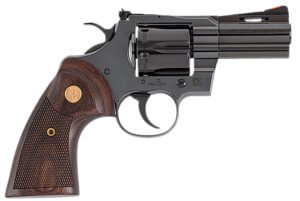 Colt Mfg PYTHONBP3WTS Python  357 Mag/38 Special 6 Shot 3" Blued Carbon Steel Vent Rib Barrel, Cylinder & Frame, Wood Grip, Exposed Hammer