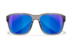 Wiley X AC6TRK09 Trek M/L Blue Mirror Lens Polycarbonate Gloss Crystal Dark Gray Frame