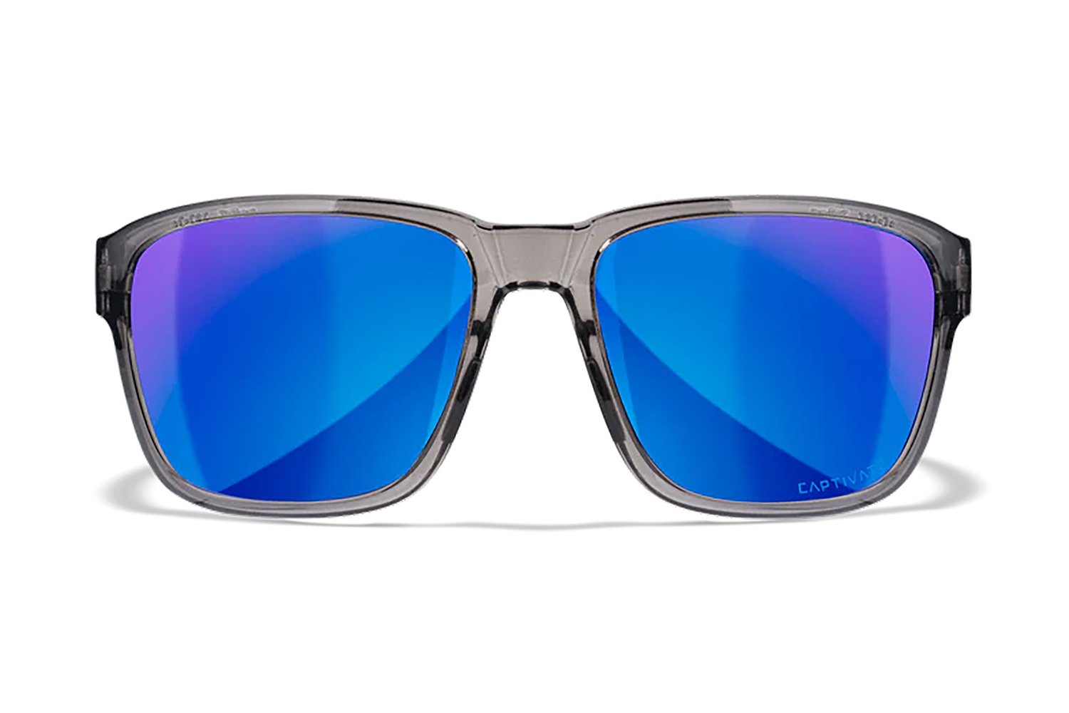 Wiley X AC6TRK09 Trek M/L Blue Mirror Lens Polycarbonate Gloss Crystal Dark Gray Frame
