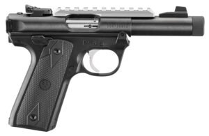 Ruger 40190 Mark IV 22/45 22 LR 10+1 4.40" Steel Threaded Bull Barrel, Blued Picatinny Rail Receiver, Blued Polymer Frame, Black Checkered Polymer Grip