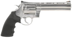 Colt Mfg ANACONDASP6RTS45C Anaconda  45 Colt (Long Colt) 6rd Shot 6" Stainless Vent Rib Barrel, Cylinder & Frame, Black Grip
