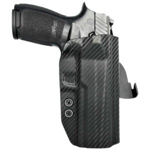 Rounded Gear SSRP320FSCFRHOWBPDL Paddle Holster OWB Black Carbon Fiber Kydex Fits Sig Sauer P320 Right Hand