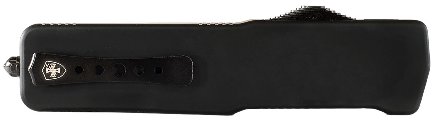Templar Knife MZBR321 Premium Weighted Slim 3.16" OTF Drop Point Plain Black Oxide Stonewashed Powder Coated D2 Steel Blade, 4.93" Black Aluminum/Rubber Handle