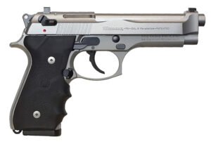 Beretta USA J92F560M 92FS Inox Full Size Frame 9mm Luger 15+1 4.90" Satin Steel Barrel, Satin Stainless Steel Serrated Slide, Satin Anodized Aluminum Frame, Black Stippled Rubber Grip