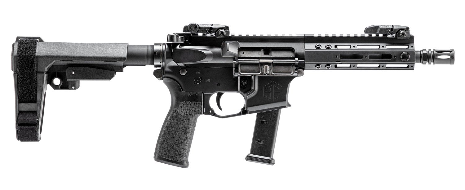 Alpha Foxtrot AA08X1HXX-XABK20 AFMG9 9mm Luger 20+1 7.50" Black QPQ Threaded Barrel, M-LOK Handguard, Black Anodized Aluminum Receiver w/Picatinny Rail, Black Polymer SB Tactical Brace, MFT Grip