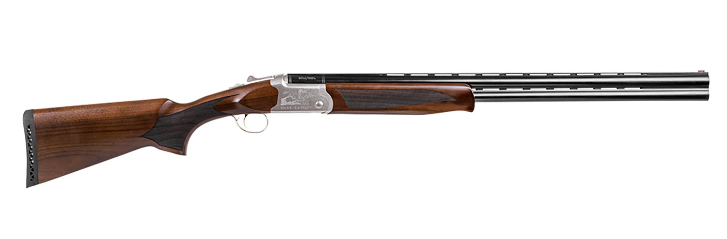 Girsan Balikli Blue Label 410 Bore Break Open 2.50" 2rd 26" Blue Polished Over/Under Vent Rib Barrel, Engraved Silver Aluminum Receiver, Fixed Turkish Walnut Stock, 5 Mobil Chokes