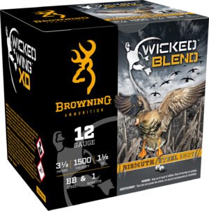Browning Ammo B193431240 Wicked Blend  12Gauge 3.50" 1 1/2oz BB/1BI Shot 25 Per Box/10 Case
